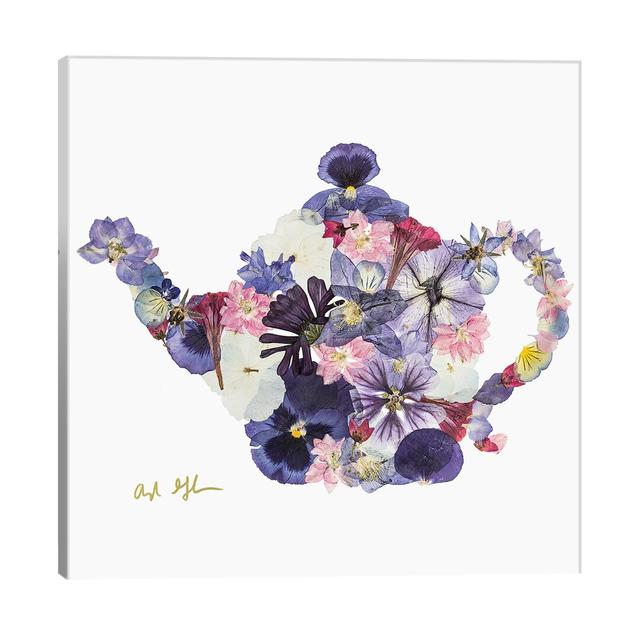 Teapot by Oxeye Floral Co - Wrapped Canvas Art Print East Urban Home Size: 93.98cm H x 93.98cm W x 1.91cm D on Productcaster.