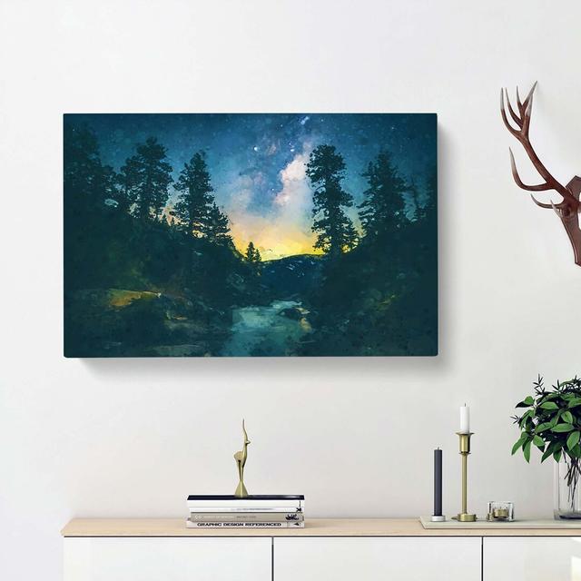 Mountain Stream in Abstract - Wrapped Canvas Graphic Art Print East Urban Home Size: 35cm H x 50cm W x 3cm D on Productcaster.