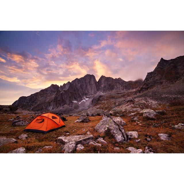 Tourist Camping In The Mountains by DanielPrudek - Wrapped Canvas Print Union Rustic Size: 20cm H x 30cm W on Productcaster.