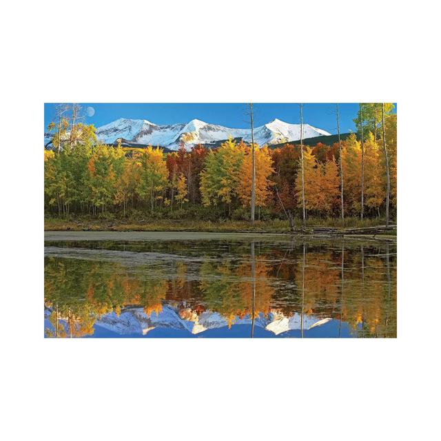 Full Moon over East Beckwith Mountain Rising Above Fall Colored Aspen Forests, Colorado by Tim Fitzharris - Wrapped Canvas Photograph Alpen Home Size: on Productcaster.