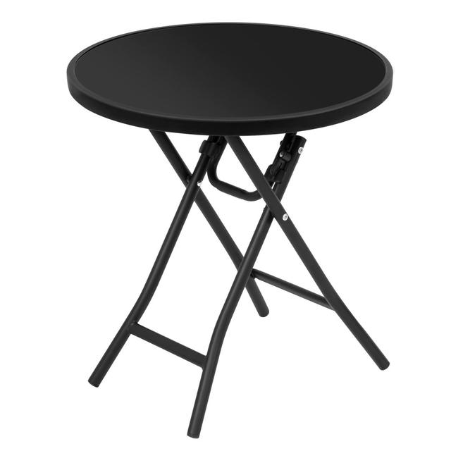 Htoo Round 46Cm L Outdoor Side Table 17 Stories Colour: Black on Productcaster.