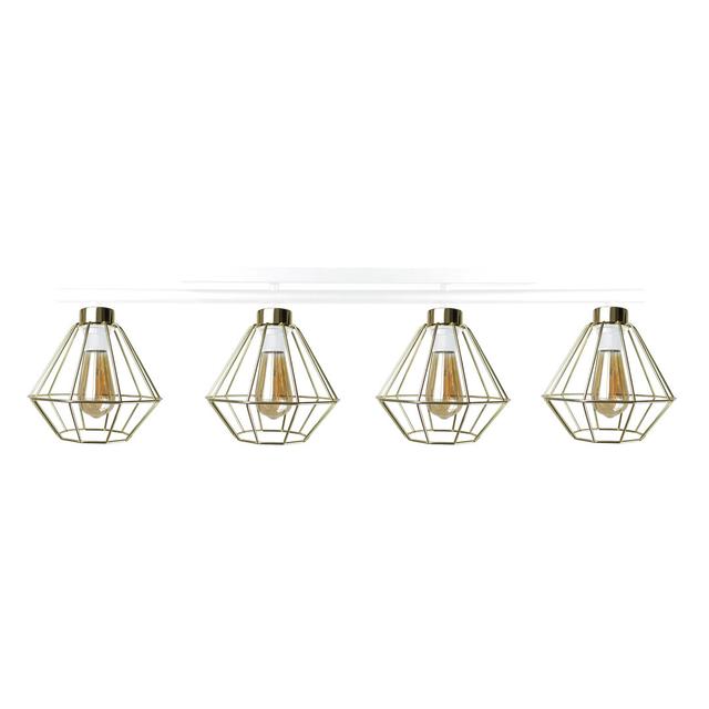 Bowry 4-Light 95cm Flush Mount Borough Wharf Fixture Finish: White/Gold, Shade Colour: Gold on Productcaster.