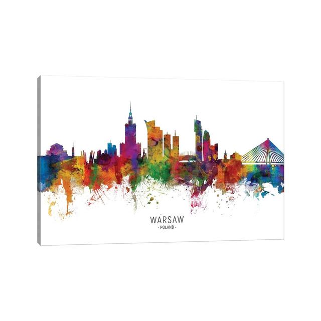 Warsaw Poland Skyline by Michael Tompsett - Wrapped Canvas Print ClassicLiving Size: 66.04cm H x 101.6cm W x 1.905cm D on Productcaster.