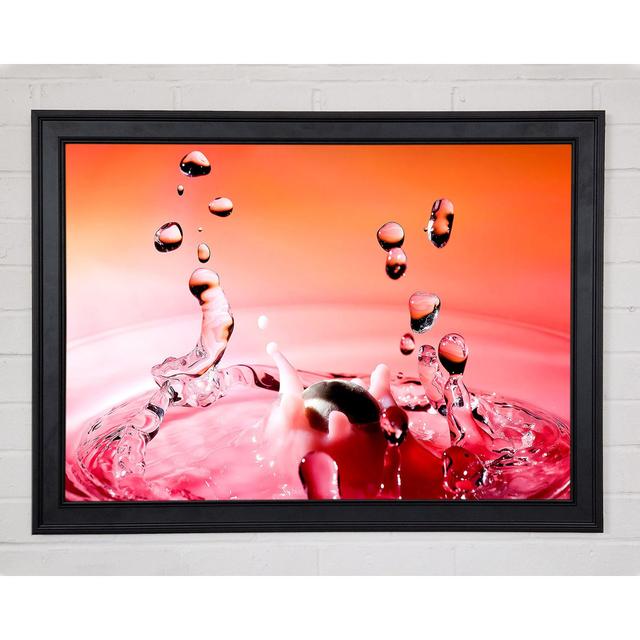 Pink Water Splash Framed Print Highland Dunes Size: 21cm H x 29.7cm W on Productcaster.