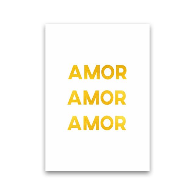 Amor Amor Amor - Print 17 Stories Frame Option: No Framed, Size: 42cm H x 29.7cm W x 4cm D on Productcaster.