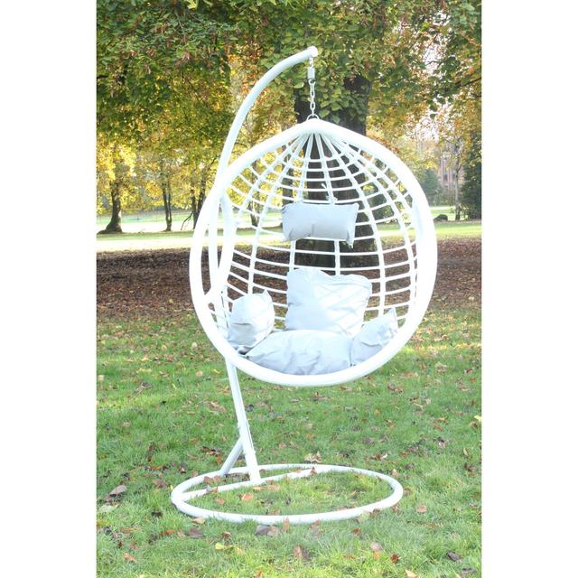 Giguere Garden Patio Swing Chair with Stand Pergo Classics Colour (Frame): White on Productcaster.