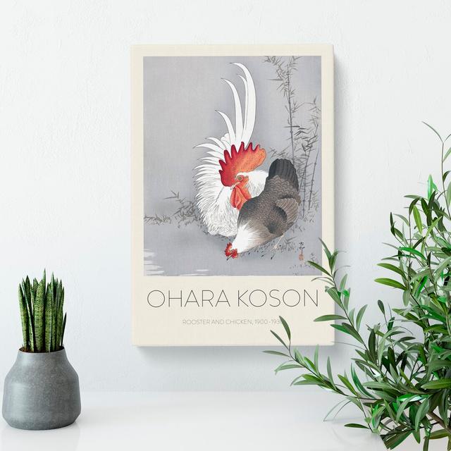 Rooster & Chicken Print by Ohara Koson - Wrapped Canvas Painting East Urban Home Size: 50cm H x 35cm W x 3cm D on Productcaster.