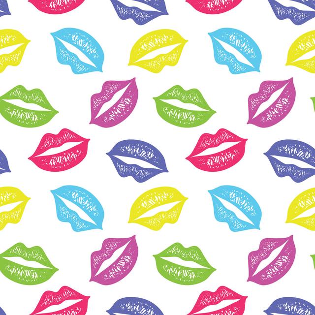 Vector Seamless with Colourful Lips by Mashot - Wrapped Canvas Graphic Art Rosalind Wheeler Size: 51cm H x 51cm W on Productcaster.