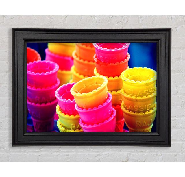 Ice Cream Cones Framed Print Rosalind Wheeler Size: 29.7cm H x 42cm W on Productcaster.