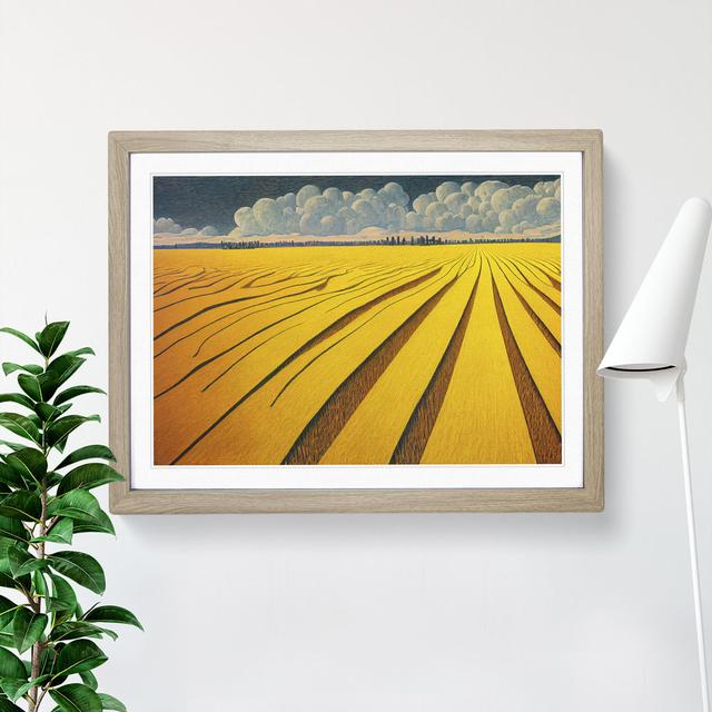 Tranquil Wheat Field - Single Picture Frame Print Marlow Home Co. Size: 25cm H x 34cm W x 2cm D, Frame Colour: Oak Framed on Productcaster.