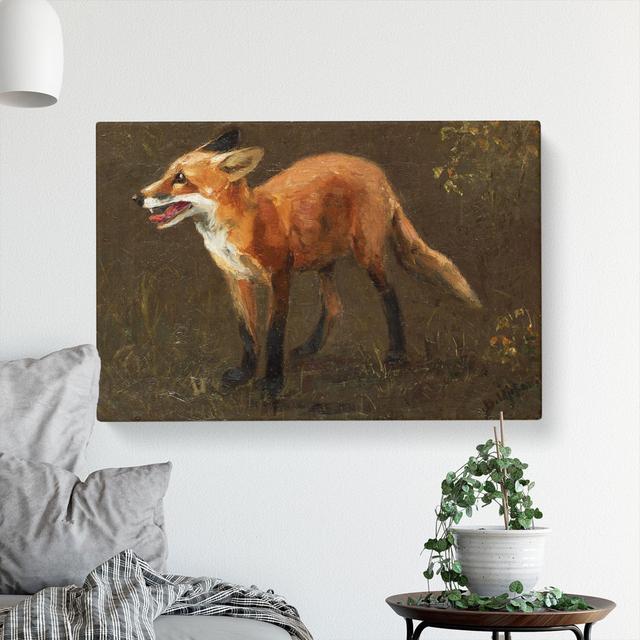 Red Fox by Bruno Liljefors - Wrapped Canvas Painting East Urban Home Size: 35cm H x 50cm W x 3cm D on Productcaster.