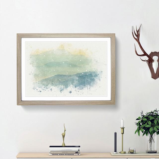 Mountain Fog in Crete Greece in Abstract - Picture Frame Painting Print East Urban Home Size: 62cm H x 87cm W x 2cm D, Frame Option: Oak Framed on Productcaster.