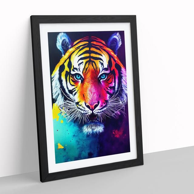 Painted Tiger No.2 Abstract - Picture Frame Painting Latitude Run Frame Colour: Black Framed, Size: 64cm H x 46cm W x 2cm D on Productcaster.