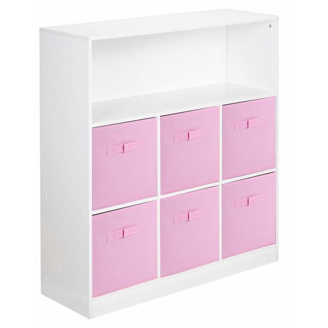 Alyssia Bookcase 17 Stories Colour: White/Light Pink on Productcaster.