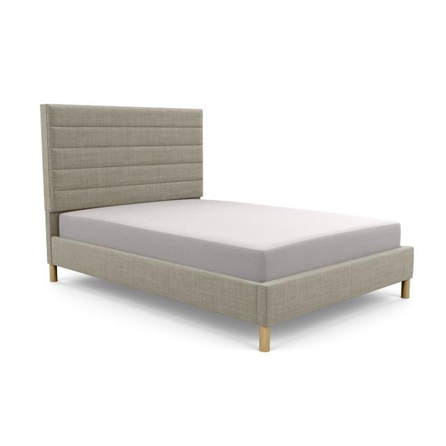 Premium Beaumere Upholstered Bed Frame Latitude Run Size: Super King (6'), Upholstery Colour: Oatmeal, Upholstery Material: Wool on Productcaster.