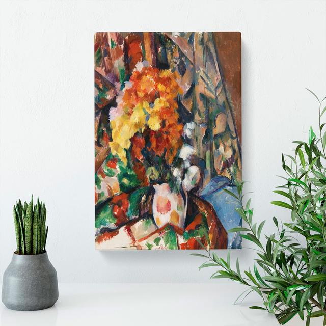 The Flowered Vase by Paul Cezanne - Wrapped Canvas Painting East Urban Home Size: 60cm H x 40cm W x 3cm D on Productcaster.