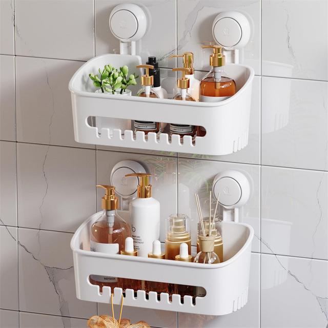 Shower Rack Saugnapf-Duschständer (quadratischer Korb) Belfry Bathroom on Productcaster.