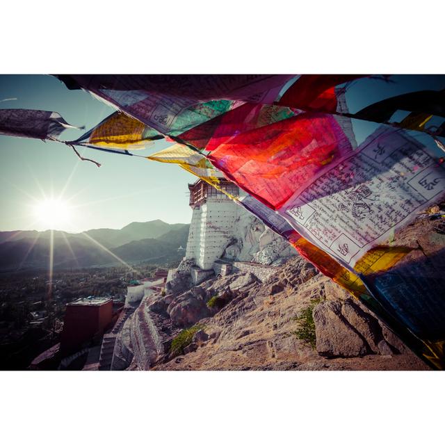 Prayer Tibetan Flags In Ladakh - Wrapped Canvas Print Union Rustic Size: 20cm H x 30cm W x 3.8cm D on Productcaster.