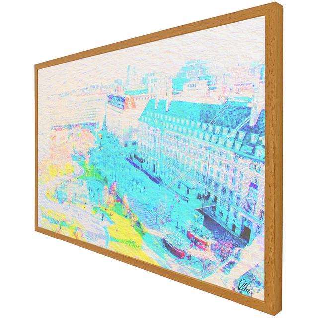 London Eye Park - Single Picture Frame Print ClassicLiving Frame Option: Oak, Size: 76cm H x 114cm W x 4cm D on Productcaster.