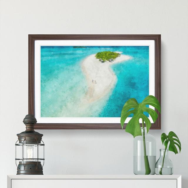 Alifu Alifu Atoll Beach Maldives - Single Picture Frame Painting on MDF East Urban Home Size: 33cm H x 45cm W x 2cm D, Format: Walnut on Productcaster.