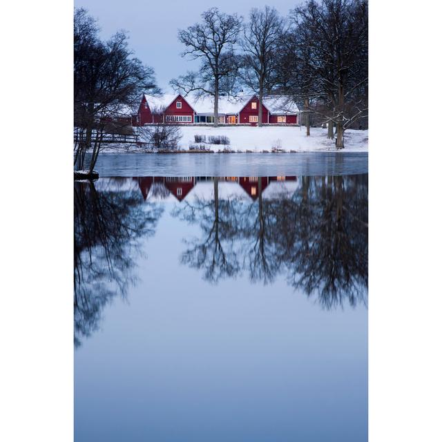 Red Cottage by Abey - Wrapped Canvas Photograph Marlow Home Co. Size: 91cm H x 61cm W on Productcaster.