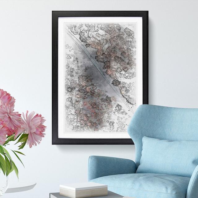 Forest In Piedimonte Matese Italy Sketch - Picture Frame Painting Print East Urban Home Format: Black Framed, Size: 45cm H x 33cm W x 2cm D on Productcaster.