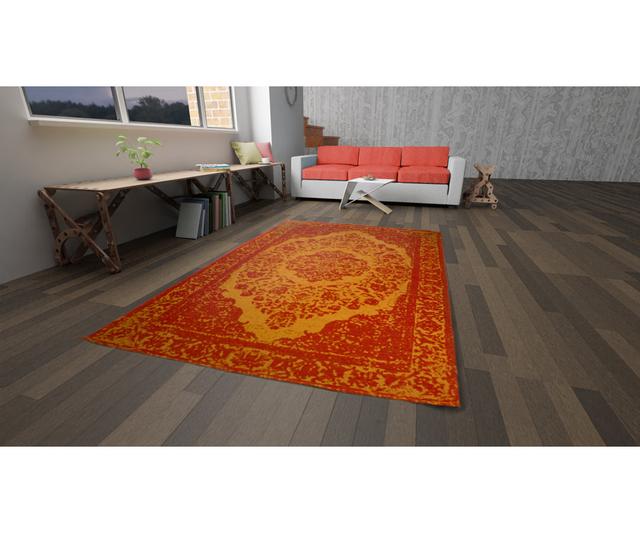 Alarico Geometric Hand Tufted Orange Area Rug Set Latitude Vive Rug Size: Rectangle 70 x 140cm on Productcaster.