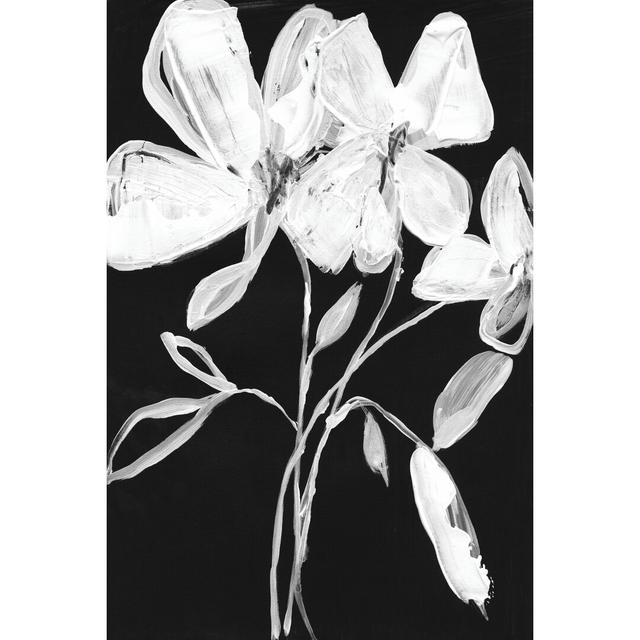 White Whimsical Flowers I by Jennifer Goldberger - Wrapped Canvas Painting Marlow Home Co. Size: 46cm H x 30cm W on Productcaster.