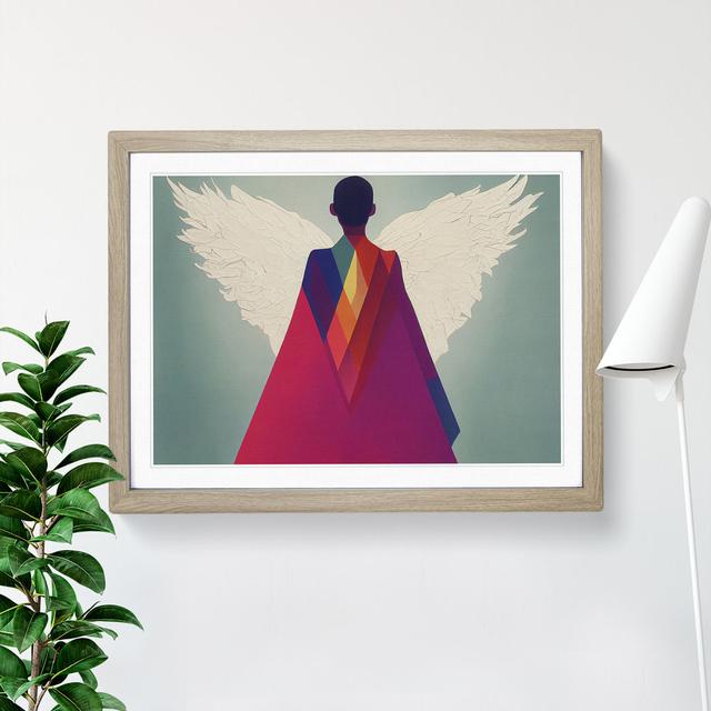 Following An Angel Happy Larry Size: 46cm H x 64cm W x 2cm D, Frame Colour: Oak Framed on Productcaster.