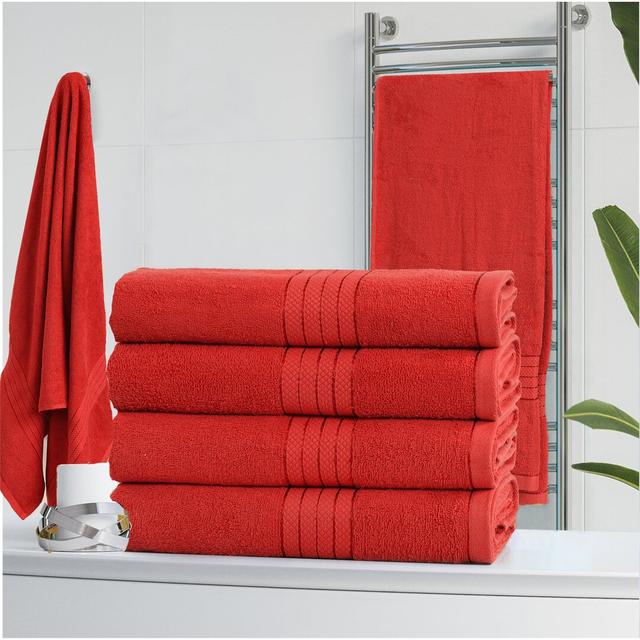 Jumbo 4 Piece Bath Towel Bale Symple Stuff Colour: Red on Productcaster.