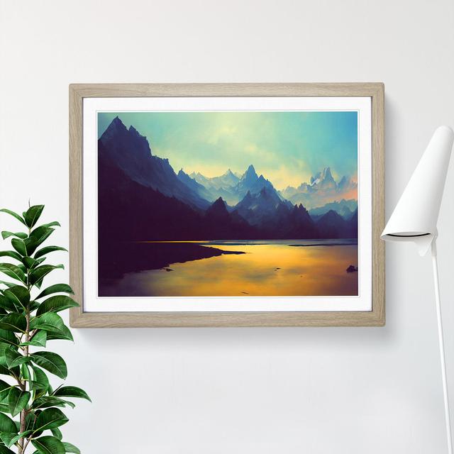 Spellbinding Mountain Landscape - Single Picture Frame Painting Alpen Home Size: 46cm H x 64cm W x 2cm D, Format: Oak on Productcaster.