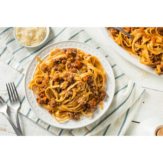 Homemade Italian Ragu Sauce and Pasta - Wrapped Canvas Photograph Brayden Studio Size: 51cm H x 76cm W x 3.8cm D on Productcaster.