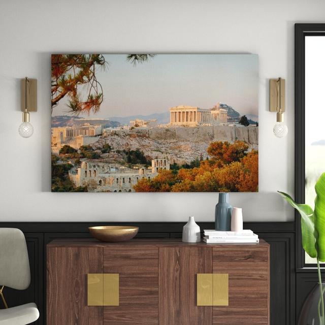 Acropolis - Wrapped Canvas Graphic Art Print East Urban Home Size: 90cm L x 60cm W on Productcaster.