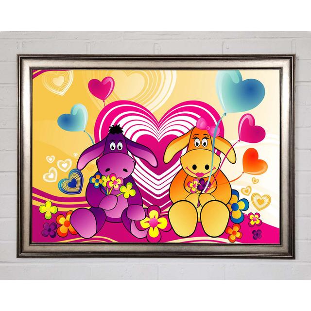 Donkeys and Hearts Celebration White - Single Picture Frame Art Prints Isabelle & Max Size: 21cm H x 29.7cm W on Productcaster.