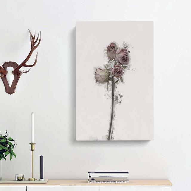 Fading Pink Roses in Abstract - Wrapped Canvas Graphic Art Print East Urban Home Size: 76cm H x 50cm W x 3cm D on Productcaster.