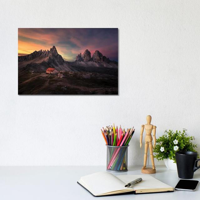 Sun Rise at Tre Cime Di Lavaredo by Larry Deng - Wrapped Canvas Painting Alpen Home Size: 20.32cm H x 30.48cm W x 1.905cm D on Productcaster.