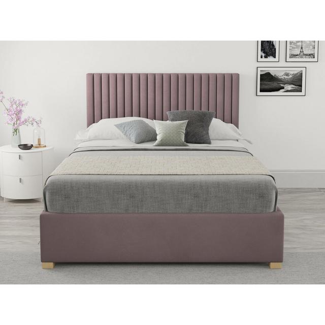 Appin Upholstered Ottoman Bed Wade Logan Size: Small Double (4'), Colour: Blush on Productcaster.