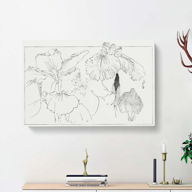 Iris Illustration by Watanabe Seitei - Wrapped Canvas Painting Print East Urban Home Size: 60cm H x 91cm W x 3cm D on Productcaster.