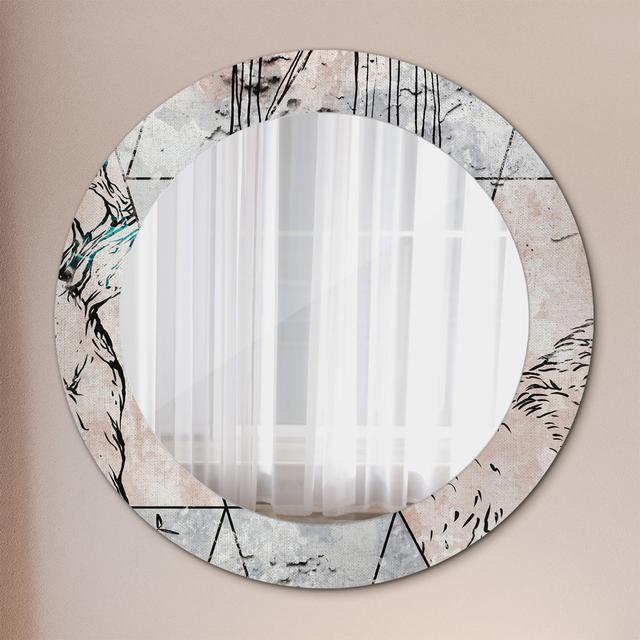 Huldar Round Glass Framed Wall Mounted Accent Mirror in Grey East Urban Home on Productcaster.