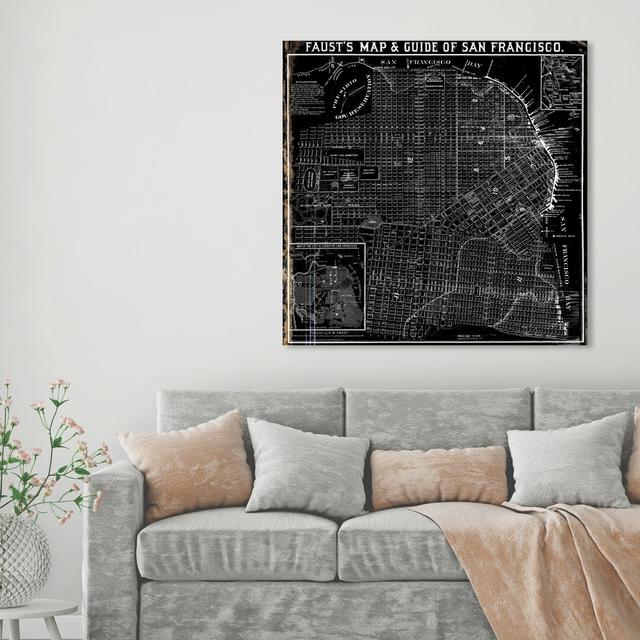 'Faust's Map Of San Francisco' Graphic Art Print on Canvas East Urban Home Size: 91.4 cm H x 91.4 cm W on Productcaster.