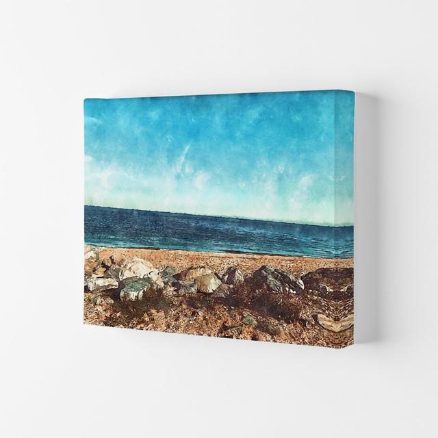 A Day At The Beach - Graphic Art Highland Dunes Format: Wrapped Canvas, Size: 21cm H x 29.7cm W x 4cm D on Productcaster.