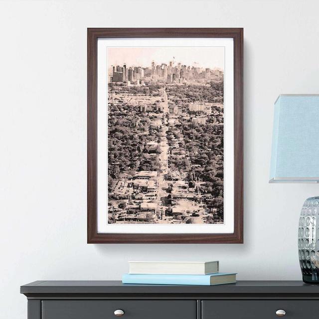 Road to the Miami Florida Skyline in Abstract - Picture Frame Graphic Art Print East Urban Home Frame Option: Walnut, Size: 60cm H x 40cm W x 2cm D on Productcaster.