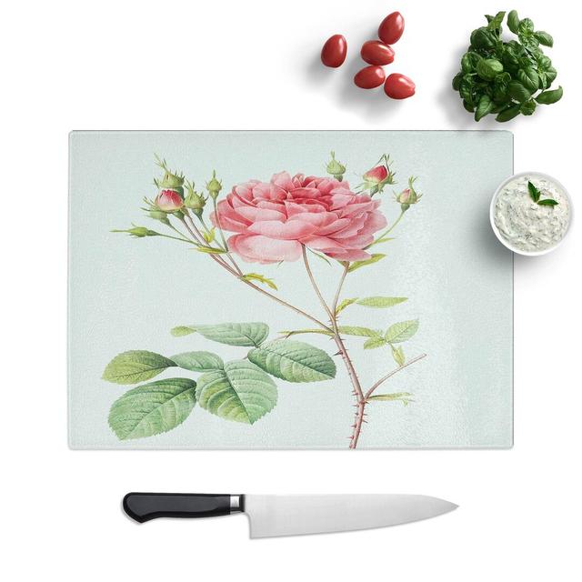 Tempered Glass Cumberland Rose Chopping Board East Urban Home Size: 28.5 cm W x 20 cm L on Productcaster.