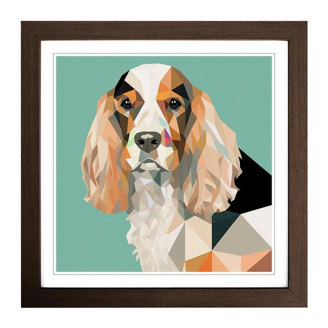 Cocker Spaniel Bauhaus - Single Picture Frame Art Prints on Wood Marlow Home Co. Frame Colour: Walnut on Productcaster.