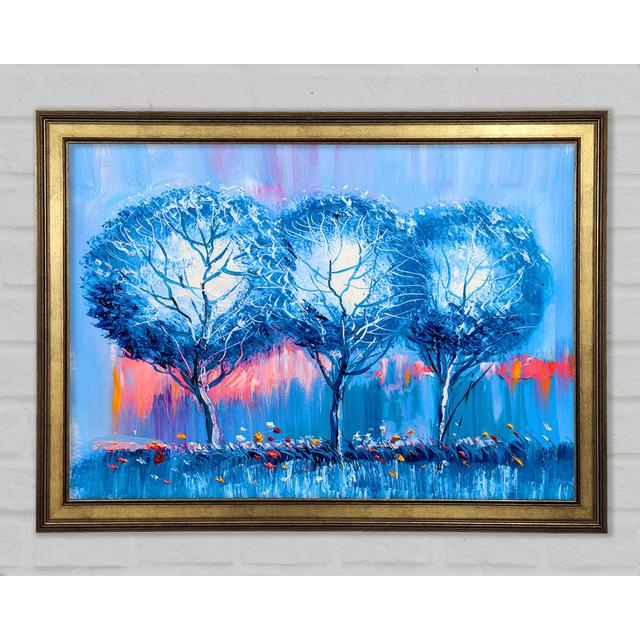 Three Blue Winter Trees - Print Union Rustic Size: 59.7cm H x 84.1cm W x 1.5cm D on Productcaster.