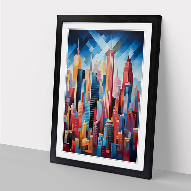 New York Orphism No.4 - Single Picture Frame Art Prints on Wood Big Box Art Size: 46cm H x 34cm W x 2cm D, Frame Colour: Black Framed on Productcaster.