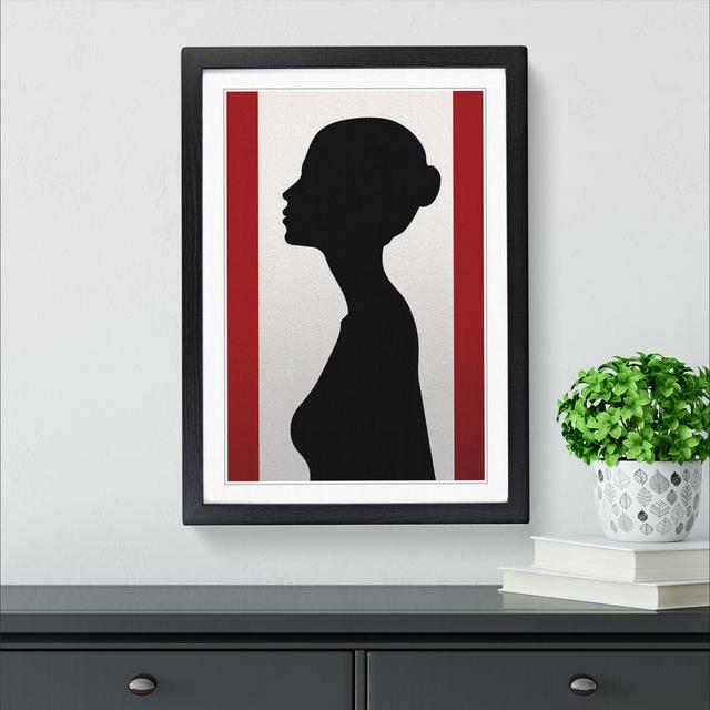 Woman Minimalism - Single Picture Frame Print on Wood Marlow Home Co. Size: 34cm H x 25cm W x 2cm D, Format: Black on Productcaster.