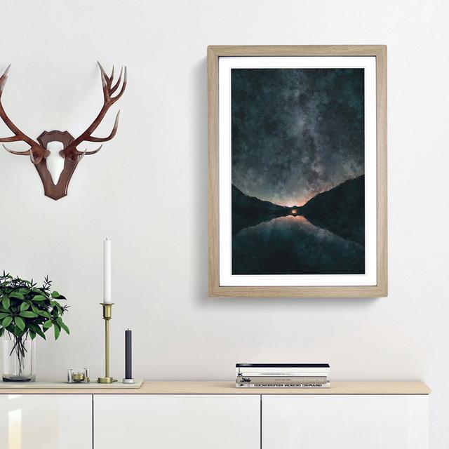 Milky Way Above a Lake in Italy - Picture Frame Painting Print East Urban Home Frame Option: Oak Framed, Size: 33cm H x 24cm W x 2cm D on Productcaster.