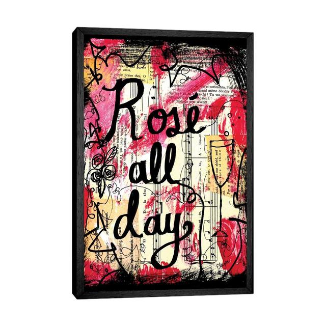 Rose All Day Happy Larry Size: 66.04cm H x 45.72cm W x 3.81cm D, Format: Black Framed on Productcaster.