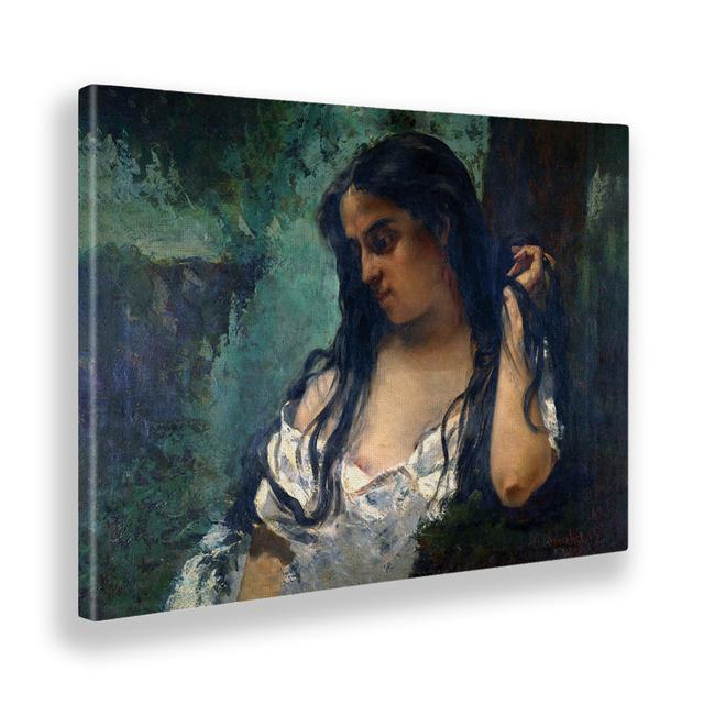 Wandbild Gypsy in reflection von Gustave Courbet Marlow Home Co. Format: Stoff, Größe: 95 cm H x 135 cm B on Productcaster.